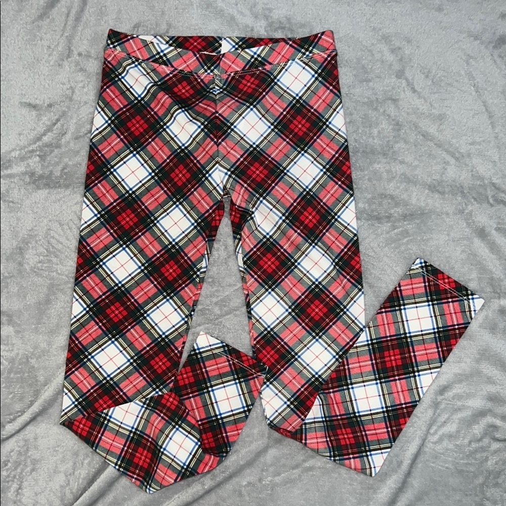 Crewcuts Red and Black Plaid Leggings